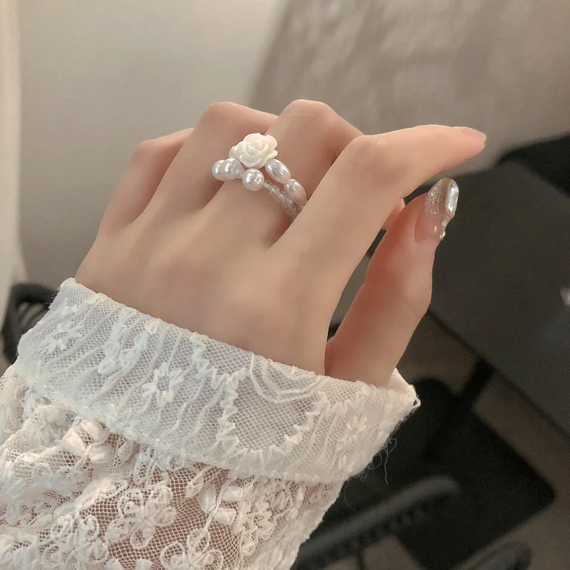 Cute Accessories for Soft Girls 2pcs Pearl Rings for Women Elastic White Flower Jewelry Kids Jewelry Friend Gift Anillos Mujer D
Cute Accessories for Soft Girls 2pcs Pearl Rings for Women Elastic White Flower Jewelry Kids Jewelry Friend Gift Anillos Mujer D