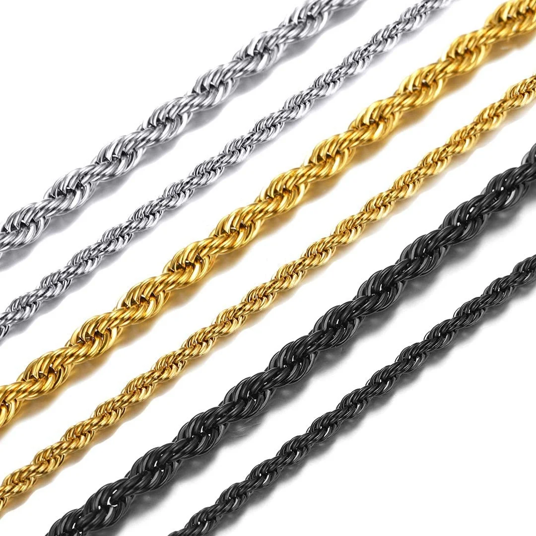 Stainless Steel Twist Rope Basic Link Chain Necklace Men Women Accessories DIY Punk Vintage Choker Collar Gift Jewelry Wholesale
Stainless Steel Twist Rope Basic Link Chain Necklace Men Women Accessories DIY Punk Vintage Choker Collar Gift Jewelry Wholesale