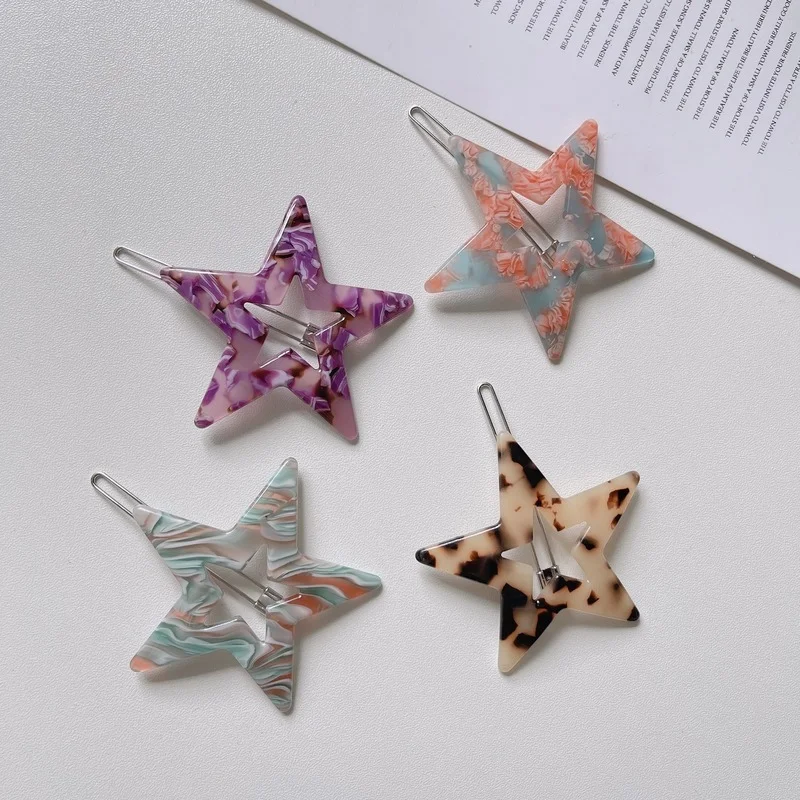 Korea Acetate Hollow Star Hair Clips for Women Simple Slides Girl Back Head Frog Buckle Headdress Hairpin Hair Accessories
Korea Acetate Hollow Star Hair Clips for Women Simple Slides Girl Back Head Frog Buckle Headdress Hairpin Hair Accessories
