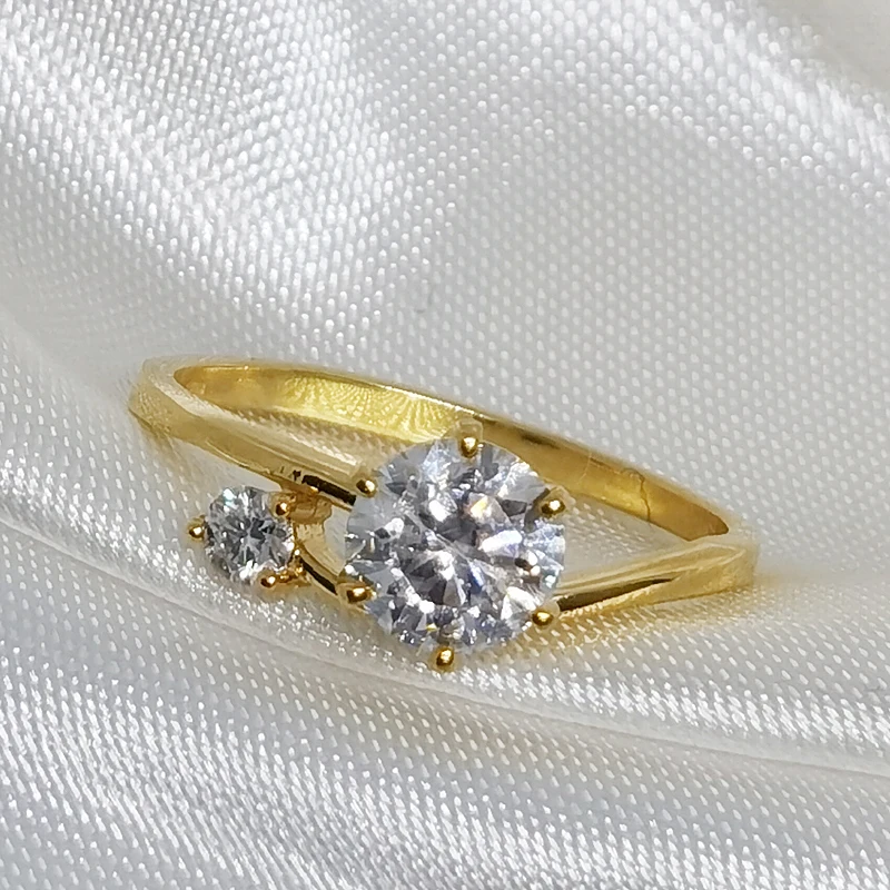 

MeiBaPJ 1 карат 3 мм 2 камня настоящий муассанит кольцо с бриллиантом D Цвет VVS1 серебро 925 пробы изящные свадебные украшения для женщин