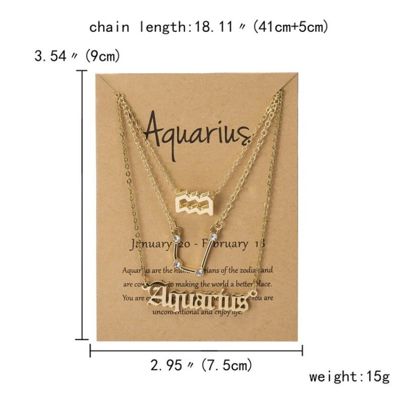 Ожерелье с подвеской в виде знака зодиака 3 шт./компл. | Украшения и аксессуары
