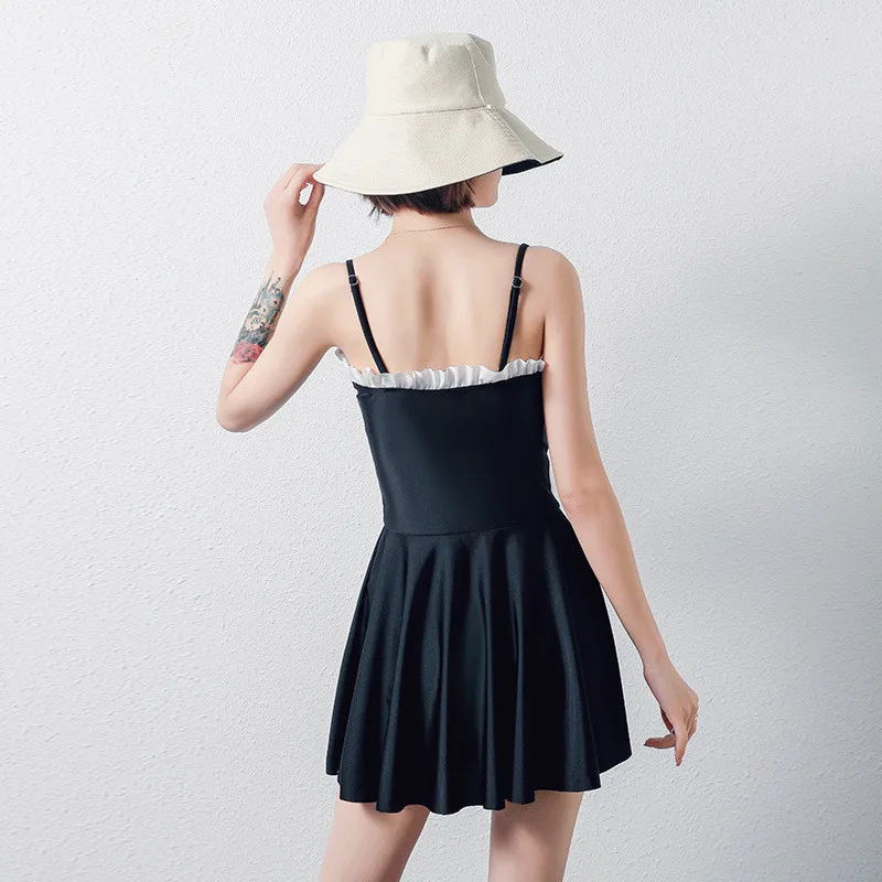 Women Black Sling One Piece Dress Swimsuit Monokini Vacation Hot Springs Plus Size Beach Boxer Swimwear Tankini Bathing Suit
Women Black Sling One Piece Dress Swimsuit Monokini Vacation Hot Springs Plus Size Beach Boxer Swimwear Tankini Bathing Suit