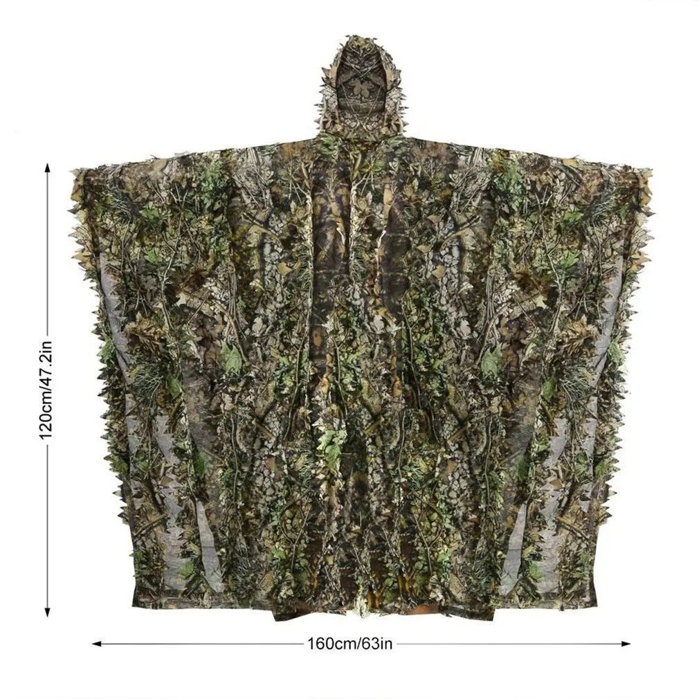 Lifelike 3D Leaves Camouflage Poncho Cloak Stealth Suits Outdoor Woodland CS Game Clothing for Hunting Shooting
Lifelike 3D Leaves Camouflage Poncho Cloak Stealth Suits Outdoor Woodland CS Game Clothing for Hunting Shooting