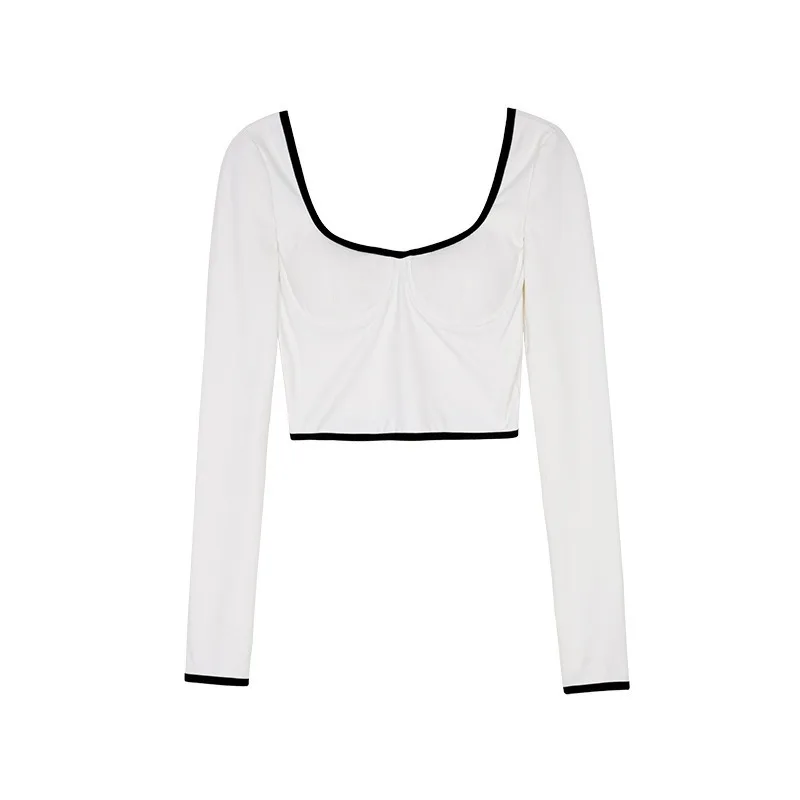 2021 Spring New Fashion Square Collar Women's T-shirts Solid Cotton Soft Long Sleeve Tops Sexy Temperament Korean Ropa Mujer
2021 Spring New Fashion Square Collar Women's T-shirts Solid Cotton Soft Long Sleeve Tops Sexy Temperament Korean Ropa Mujer