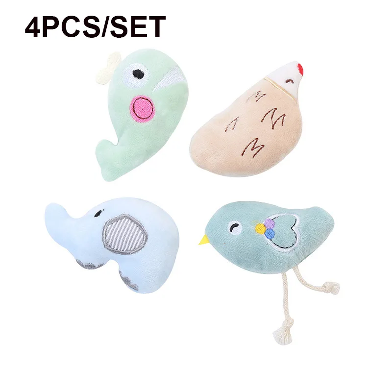 4PCS Catnip PP Cotton Stuffed Cat Plush Toy Soft Cute Chick/Whale/Elephant/Mouse Shaped Pet Dog Toy Kitten Animal Toys Sets
4PCS Catnip PP Cotton Stuffed Cat Plush Toy Soft Cute Chick/Whale/Elephant/Mouse Shaped Pet Dog Toy Kitten Animal Toys Sets
