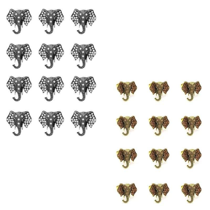12Pcs/Set Vintage Elephant Napkin Buckle Diamond Animal Napkin Ring Napkin Ring Holder Wedding Party Table Decor
12Pcs/Set Vintage Elephant Napkin Buckle Diamond Animal Napkin Ring Napkin Ring Holder Wedding Party Table Decor