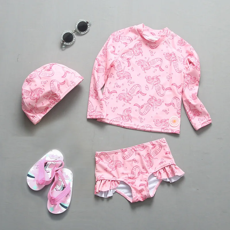Swimsuit Kids Anti-UV Mermaid Unicorn Print Girls Swimwear 3-Piece Long Sleeve Bathing Suit for Baby Girl Children Swimming Suit 
Swimsuit Kids Anti-UV Mermaid Unicorn Print Girls Swimwear 3-Piece Long Sleeve Bathing Suit for Baby Girl Children Swimming Suit