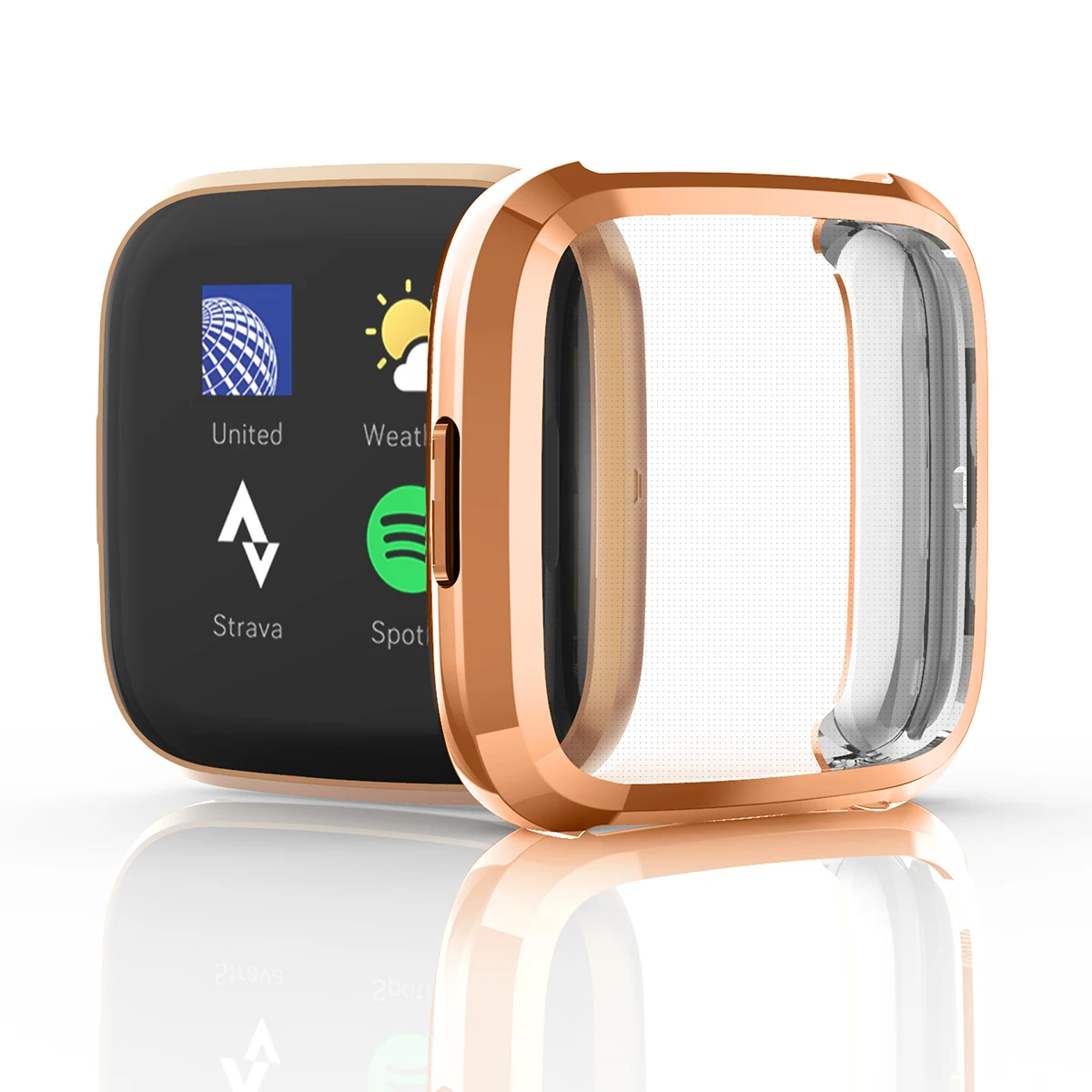 Полная защита Fitbit Versa 2 чехол с покрытием + ТПУ защитный силиконовый полная экрана