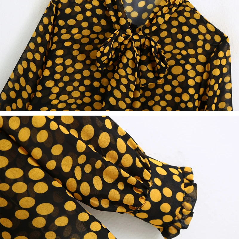 Casual Polka Dot Bow tie Blouse Shirt Women 2020 Autumn Winter Long Sleeve Female Shirts Elegant Office Button Tops YNZZU YT918
Casual Polka Dot Bow tie Blouse Shirt Women 2020 Autumn Winter Long Sleeve Female Shirts Elegant Office Button Tops YNZZU YT918