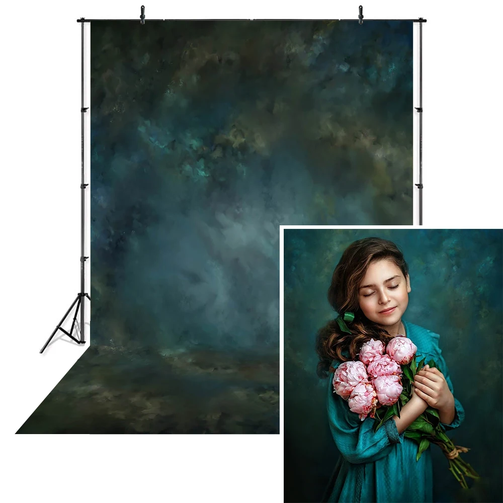 

Mocsicka Dark Blue Portrait Photography Solid Backdrop Adult Kids Artistic Photos Abstruct Drops Background Photographer Studio