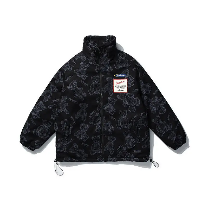 Women's Winter Jacket Parka Women Small Bear Print Stand-Up Collar Padded Cotton Jacket Female Hip-Hop Loose Warm Couple Jacket
Women's Winter Jacket Parka Women Small Bear Print Stand-Up Collar Padded Cotton Jacket Female Hip-Hop Loose Warm Couple Jacket