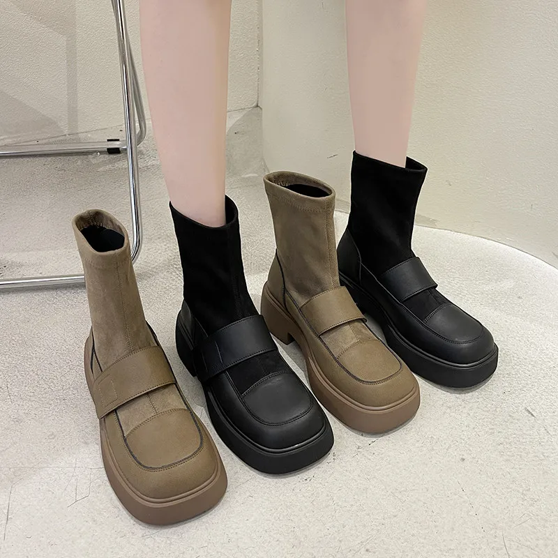 Women's Mid Calf Boots Female Shoes Round Toe Boots-Women Ladies Low 2021 Rubber Mid-Calf Rock Basic Flock Hoof Heels Lace-Up
Women's Mid Calf Boots Female Shoes Round Toe Boots-Women Ladies Low 2021 Rubber Mid-Calf Rock Basic Flock Hoof Heels Lace-Up