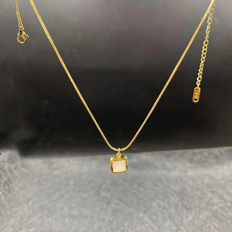 2021 New Classic Opal Square Pendant Stainless Steel Short Necklace For Woman Korean Fashion Jewelry Girl's Sexy Clavicle Chain
2021 New Classic Opal Square Pendant Stainless Steel Short Necklace For Woman Korean Fashion Jewelry Girl's Sexy Clavicle Chain