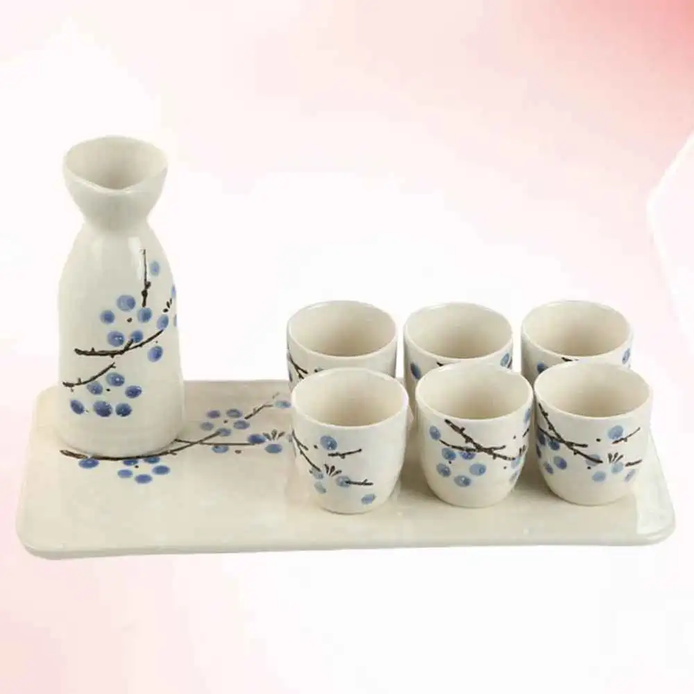 1 Set of Japanese Style Sake Set Sake Cup Sake Bottle Cup Ceramic Sake Warm Pot Blue
1 Set of Japanese Style Sake Set Sake Cup Sake Bottle Cup Ceramic Sake Warm Pot Blue