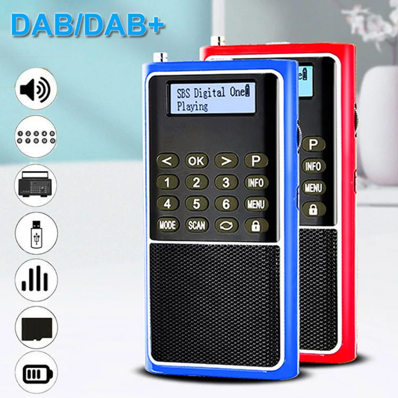 

Portable DAB/DAB+ Radio Mini FM Receiver Loudspeaker with LED Display Support TF Card U Disk Automatic Channel Search Loop Play
