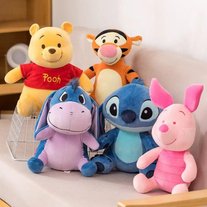

13/30/50cm Disney Cartoon Character Qi-ear Donkey/pijie/winnie The Pooh/stitch/tigger Plush Toy Doll Cute Animal Children Gift