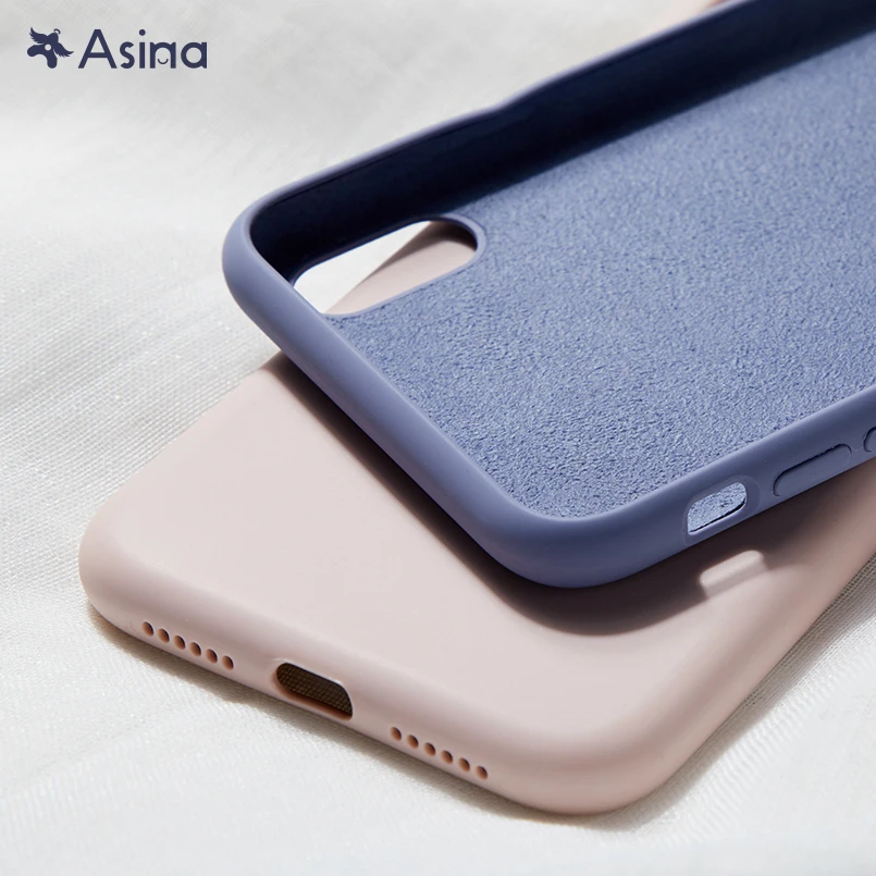 Чехол ASINA для iPhone 8 7 6 Оригинальный чехол из жидкого силикона однотонный