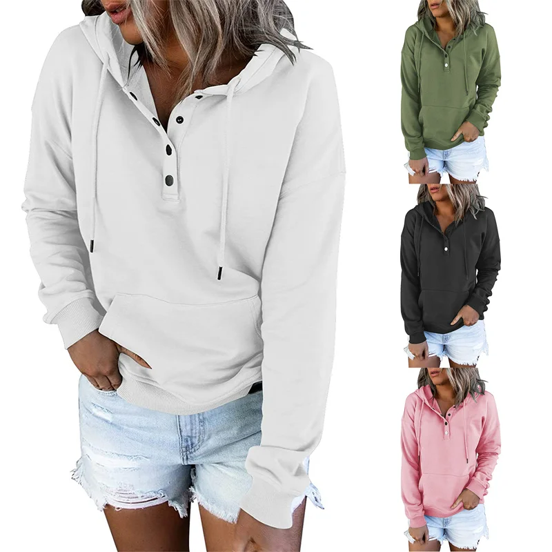 hirigin Women Solid Color Casual Sweatshirts Ladies Autumn Winter Fashion Long Sleeve Hooded Sweatshirt with Drawstring Pockets
hirigin Women Solid Color Casual Sweatshirts Ladies Autumn Winter Fashion Long Sleeve Hooded Sweatshirt with Drawstring Pockets