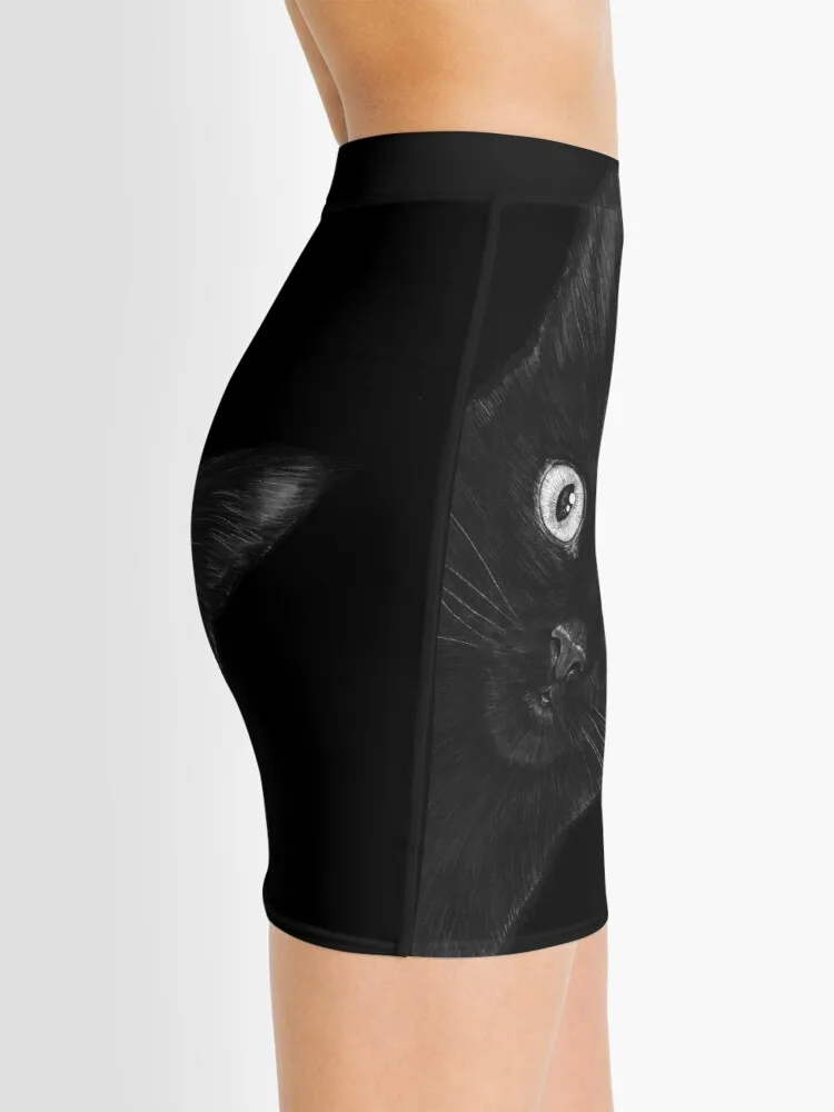 Black cat on black Mini Skirt 
Black cat on black Mini Skirt