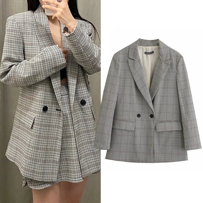 WESAY JESI Women's Clothing Fashion Double Breasted Loose Fitting Blazer Coat Vintage Long Sleeve Pockets Female Outerwear Tops
WESAY JESI Women's Clothing Fashion Double Breasted Loose Fitting Blazer Coat Vintage Long Sleeve Pockets Female Outerwear Tops