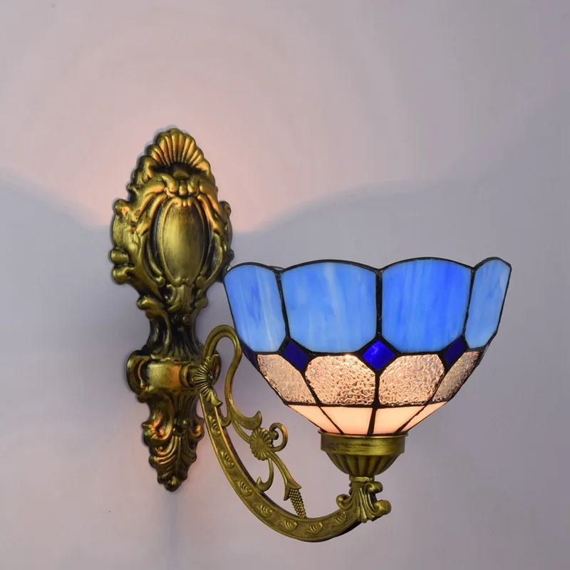 European-Style Colorful Glass Retro Mirror Front Lamp American Pastoral Bedside Wall Lamp Aisle Mediterranean Single-
European-Style Colorful Glass Retro Mirror Front Lamp American Pastoral Bedside Wall Lamp Aisle Mediterranean Single-