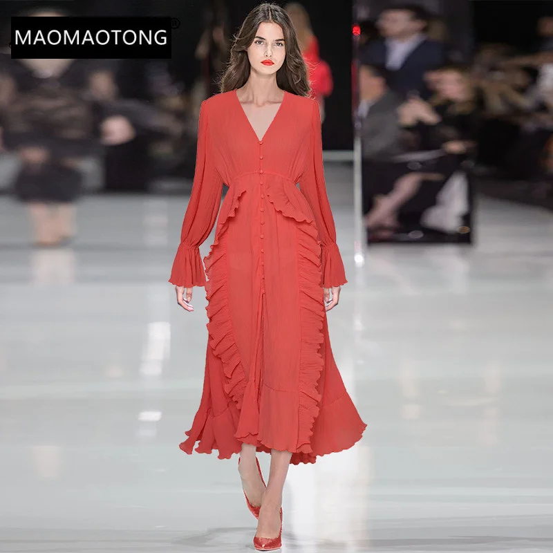 Dresses For Women 2022 Luxury Designer Runway Summer V-Neck Flare Sleeve Single Breasted Ruffle Solid Color Dresses
Dresses For Women 2022 Luxury Designer Runway Summer V-Neck Flare Sleeve Single Breasted Ruffle Solid Color Dresses