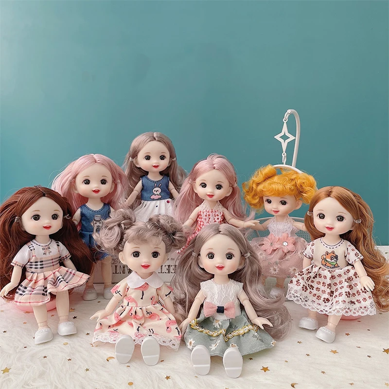 1PC Super Cute 17cm Doll 13 Movable Joints Mini Doll 3D Eye Dress Up With Clothes Shoes Children's DIY Toy Girl Gift Girl Doll
1PC Super Cute 17cm Doll 13 Movable Joints Mini Doll 3D Eye Dress Up With Clothes Shoes Children's DIY Toy Girl Gift Girl Doll