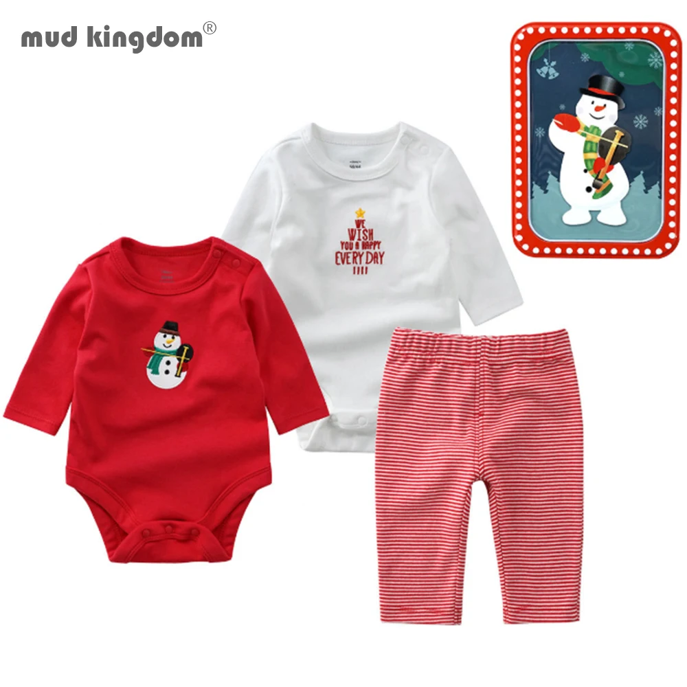 Mudkingdom Baby Romper Outfits 2020 New Fashion Autumn Cartoon Striped Baby Boys Girls Christmas Gift 3PCS Packed in Iron Box
Mudkingdom Baby Romper Outfits 2020 New Fashion Autumn Cartoon Striped Baby Boys Girls Christmas Gift 3PCS Packed in Iron Box