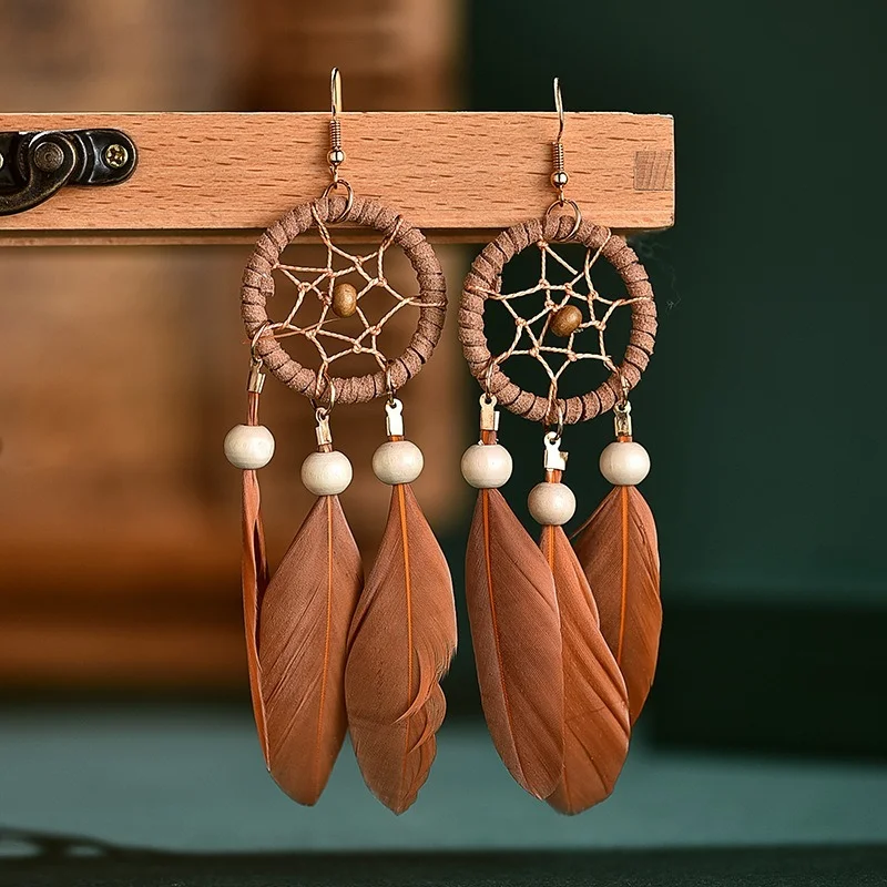 Retro jewelry Brinks tassel women's Earrings hanging long earrings feather Bohemian Pendant Earrings
Retro jewelry Brinks tassel women's Earrings hanging long earrings feather Bohemian Pendant Earrings