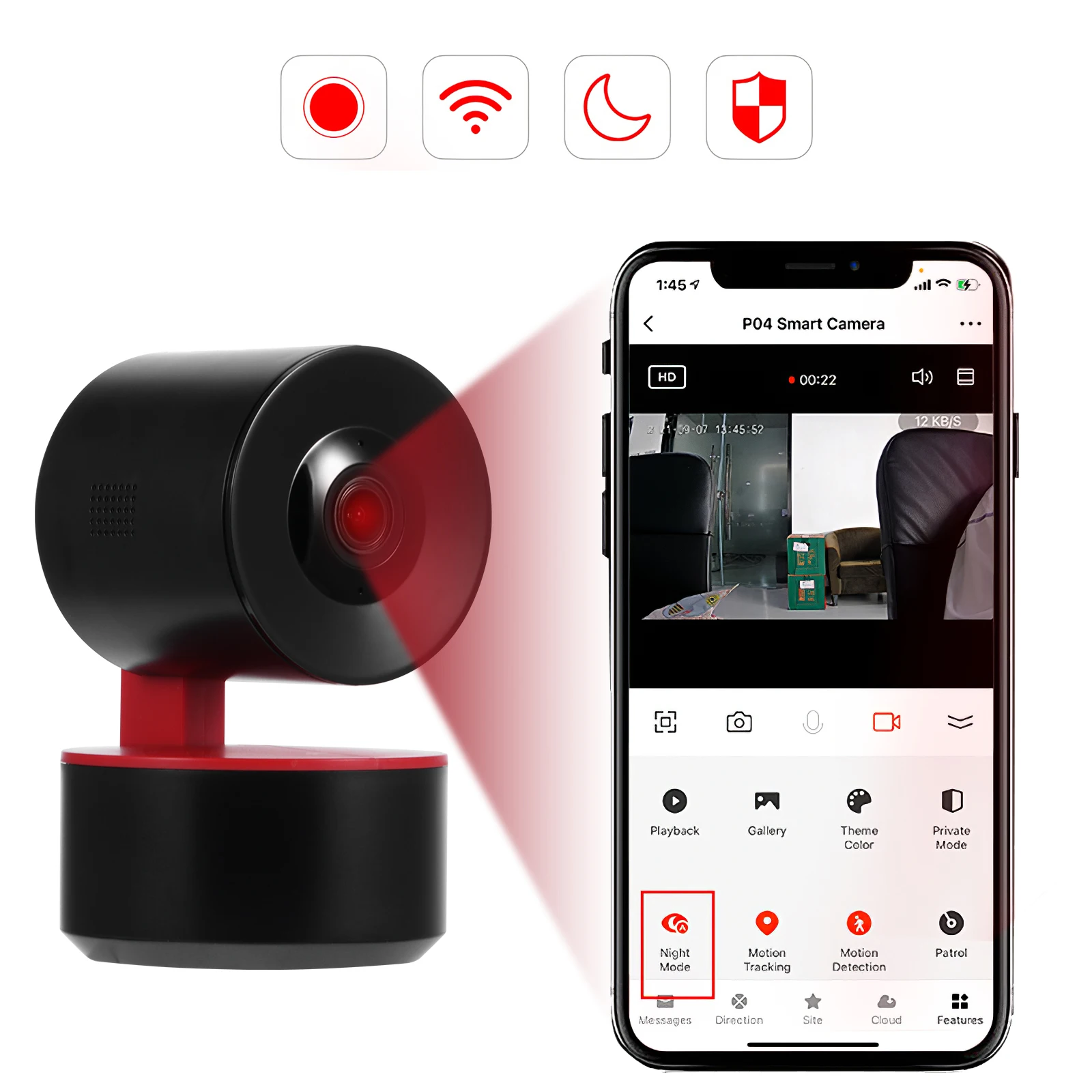 Security Wi-Fi Camera 1080P Face Motion Detect Night Vision Surveillance Alarm Indoor Wifi Baby Monitor With App Alarm For Home
Security Wi-Fi Camera 1080P Face Motion Detect Night Vision Surveillance Alarm Indoor Wifi Baby Monitor With App Alarm For Home