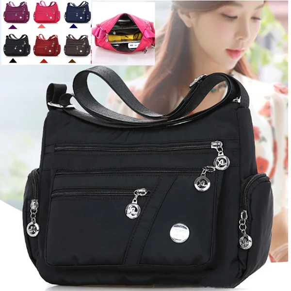 Bandolera de hombro de nailon Oxford impermeable para mujer, bolso de viaje de alta calidad
Bandolera de hombro de nailon Oxford impermeable para mujer, bolso de viaje de alta calidad