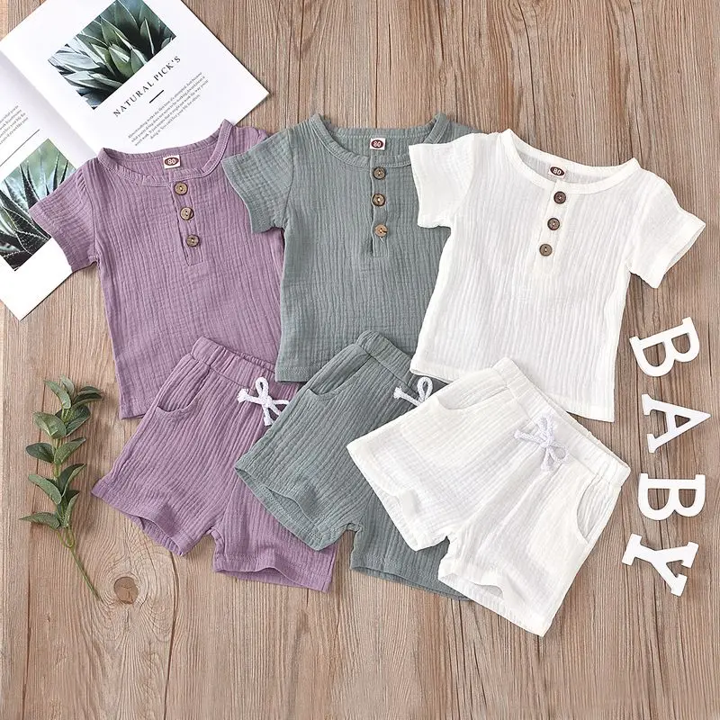 New 2Pcs Clothes Set Boys Summer Clothing Baby Boys Girls Cotton Solid Button T-shirts Tops+Striped Shorts Outfits
New 2Pcs Clothes Set Boys Summer Clothing Baby Boys Girls Cotton Solid Button T-shirts Tops+Striped Shorts Outfits