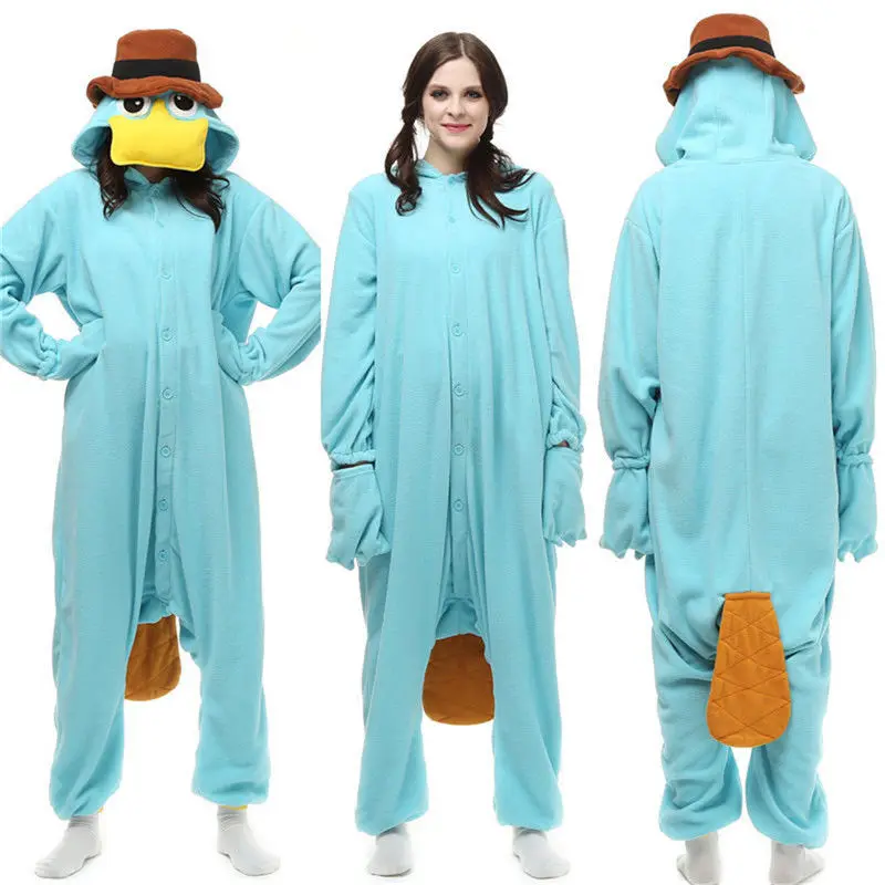 Adult Onesies Kigurumi Pajamas Animal Cosplay Costumes Sleepwear platypus S-XL Perry the Platypus 
Adult Onesies Kigurumi Pajamas Animal Cosplay Costumes Sleepwear platypus S-XL Perry the Platypus