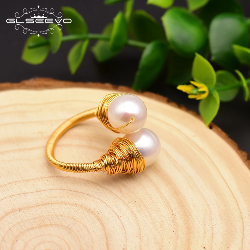 GLSEEVO Handmade Natural Baroque Fresh Water Pearl Adjustable Ring For Women Custom Wedding Engagement Party Gift Jewelry GR0226
GLSEEVO Handmade Natural Baroque Fresh Water Pearl Adjustable Ring For Women Custom Wedding Engagement Party Gift Jewelry GR0226
