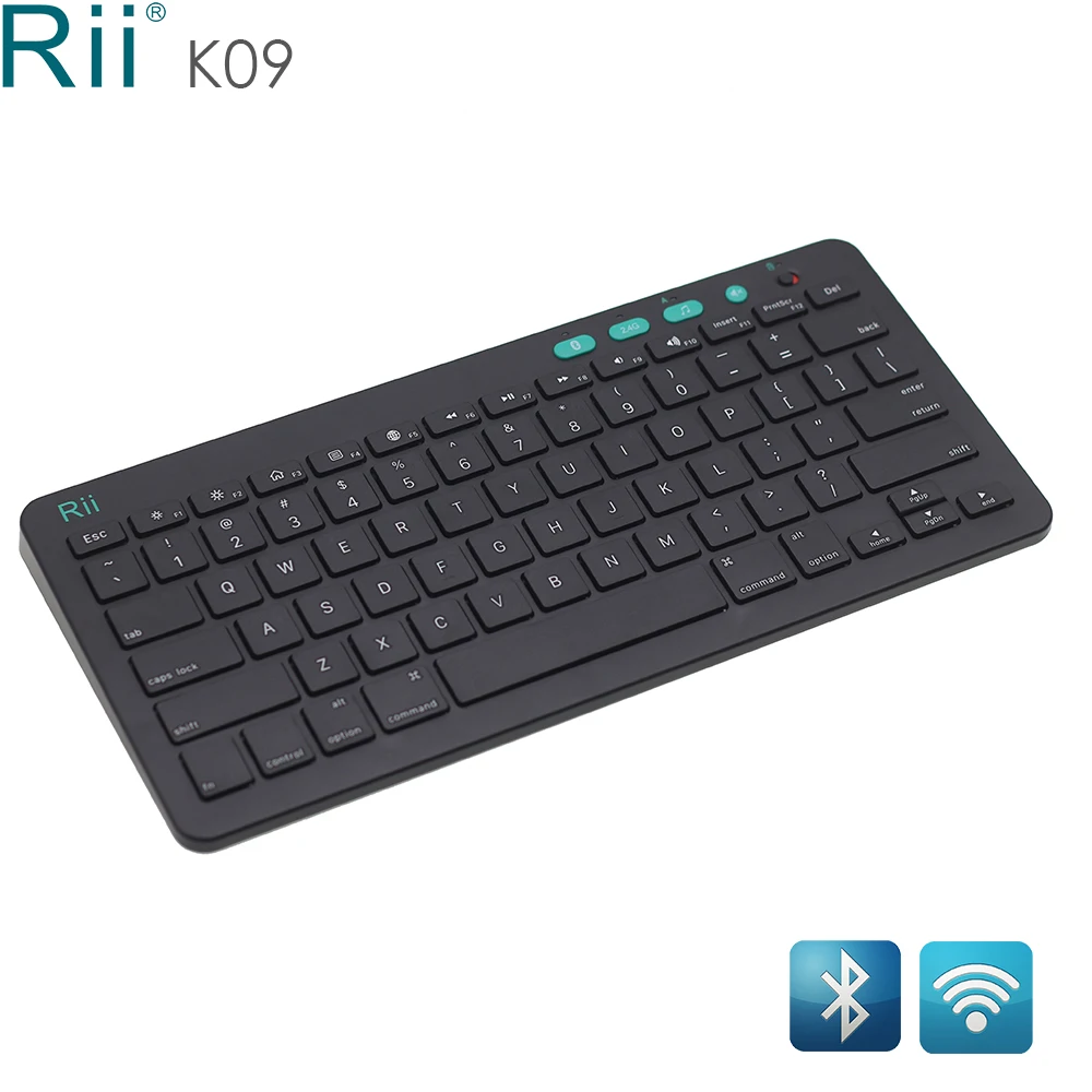 Двухрежимная Беспроводная Клавиатура Rii K09 2 4G и Bluetooth для Google Android TV Box Macbook Pro iMac Mini