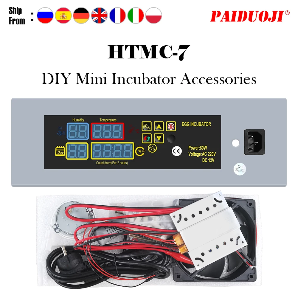 Инкубатор для яиц HTMC-7, набор аксессуаров для технического обслуживания «сделай сам», включая контроллер, система нагрева, мотор вентилятор...
Инкубатор для яиц HTMC-7, набор аксессуаров для технического обслуживания «сделай сам», включая контроллер, система нагрева, мотор вентилятор...