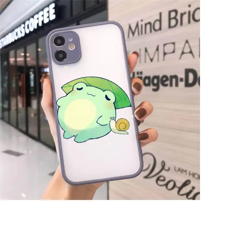 CARTOON Frog Phone Cases Matte transparent For Gray iPhone 12 Mini 11 Pro XR XS Max 7 8 Plus X Back Cover 
CARTOON Frog Phone Cases Matte transparent For Gray iPhone 12 Mini 11 Pro XR XS Max 7 8 Plus X Back Cover