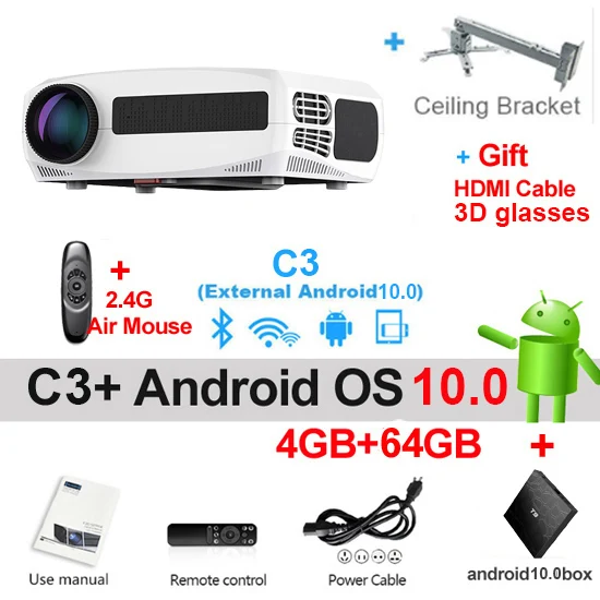 New LED Projector Android 10.0 WIFI Full HD 1080P 300 inch Big Screen Proyector 3D Home Theater Smart Video Beamer
New LED Projector Android 10.0 WIFI Full HD 1080P 300 inch Big Screen Proyector 3D Home Theater Smart Video Beamer