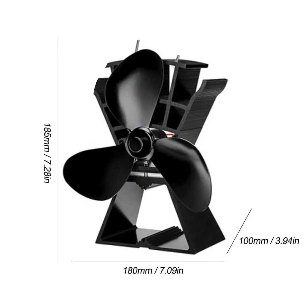 Black Fireplace Fan 3 Blades Heat Powered Stove Fan Log Wood Burner Eco Friendly Quiet Fan Home Efficient Heat Distribution 
Black Fireplace Fan 3 Blades Heat Powered Stove Fan Log Wood Burner Eco Friendly Quiet Fan Home Efficient Heat Distribution