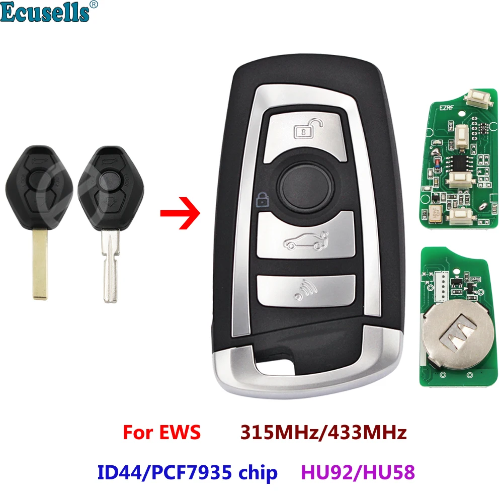3-кнопочный дистанционный ключ Flip 315 МГц 433 ID44/PCF7935 чип для BMW EWS 325 330 318 525 530 540 E38 E39 E46