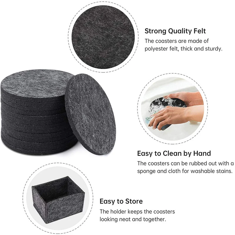 14pcs Round Felt Coasters Including Box Glass Coasters for Drinks Cups Bar Glass THJ99
14pcs Round Felt Coasters Including Box Glass Coasters for Drinks Cups Bar Glass THJ99
