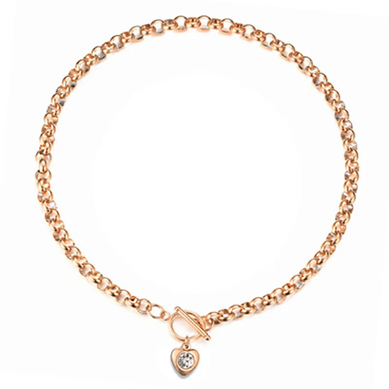 Trendy Stainless Steel Heart Crystal Pendant O-Chain Necklace For Women Fashion Jewelry Accessories
Trendy Stainless Steel Heart Crystal Pendant O-Chain Necklace For Women Fashion Jewelry Accessories