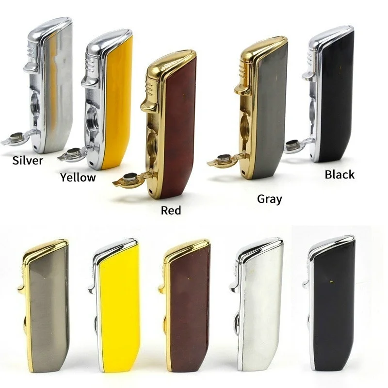 Cigar Punch Lighters Luxury Refillable Windproof Lighters New Gentlemen Triple Jet Flame Cigarette Torch Lighter without gas/oil
Cigar Punch Lighters Luxury Refillable Windproof Lighters New Gentlemen Triple Jet Flame Cigarette Torch Lighter without gas/oil