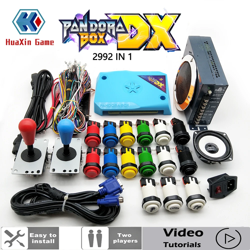 

Набор игровых консолей Pandora Box DX 2992 с нажимной кнопкой HAPP, «сделай сам», оригинальные джойстики SANWA 8 Way