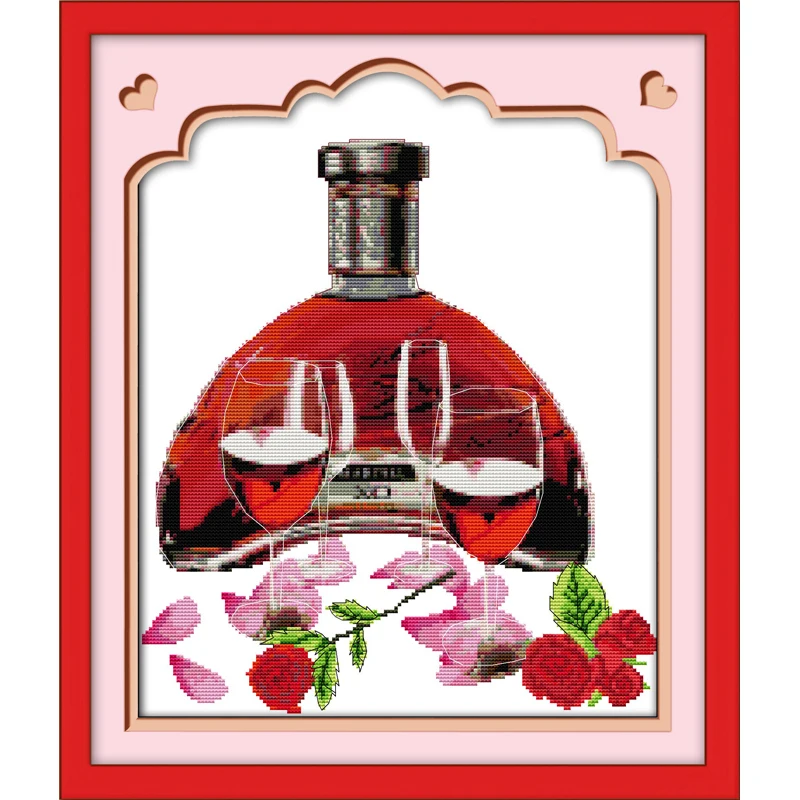 Joy Sunday Roses Red Wine Chinese Cross Stitch Kits Ecological Cotton Stamped Printed 14CT 11CT DIY Wedding Decoration For Home
Joy Sunday Roses Red Wine Chinese Cross Stitch Kits Ecological Cotton Stamped Printed 14CT 11CT DIY Wedding Decoration For Home