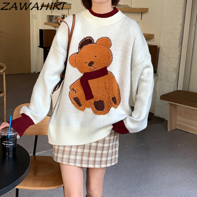 Zawhiki милые топы с вышивкой медведя из мультфильма, свитер, пуловер, осенние и зимние свободные вязаные свитера с длинным рукавом для ленивых ...
Zawhiki милые топы с вышивкой медведя из мультфильма, свитер, пуловер, осенние и зимние свободные вязаные свитера с длинным рукавом для ленивых ...