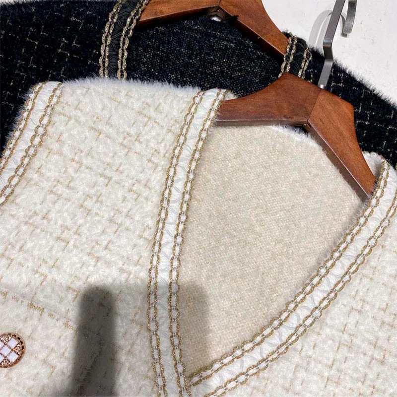 Ladies Temperament Vest Women's 2021 New Autumn Patchwork Jacket Tops Women Fashion Sweater Cardigan 2 Color 
Ladies Temperament Vest Women's 2021 New Autumn Patchwork Jacket Tops Women Fashion Sweater Cardigan 2 Color