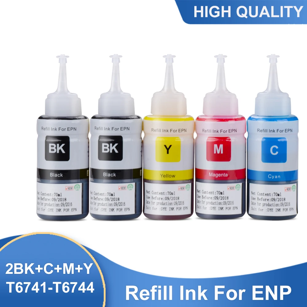 

T673 5PCS Ink Refill Kit compatible EPSON L800 L805 L810 L850 L1800 L351 L350 L551 printer ink T6731 T6732 T6733 T6734 4Color