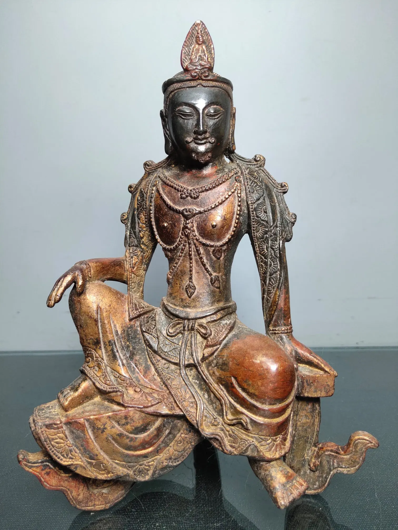 

9 "китайский храм коллекция старинная бронза киноварный лак скамья Будда тара Бодхисаттва сидящего Будды закрепить Будды