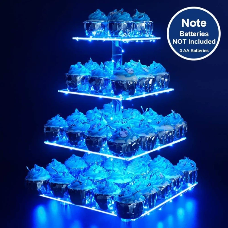 T21D 4-Tier Cake Plate Stand LED Light String Cupcake Holder Acrylic Cupcake Display Stand Holder Wedding Party Decor
T21D 4-Tier Cake Plate Stand LED Light String Cupcake Holder Acrylic Cupcake Display Stand Holder Wedding Party Decor